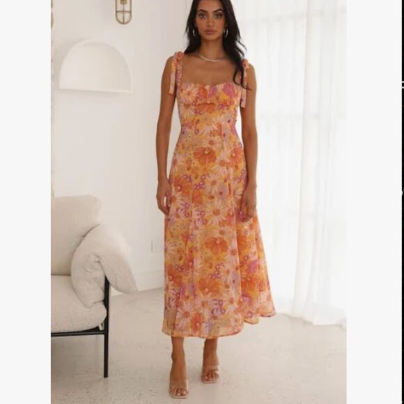 Midi Formal Floral Dress - Picture 1 of 4